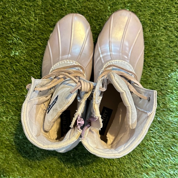 Sperry Top Sider Girls Saltwater Pink Duck Boots size 4Y - Picture 6 of 8